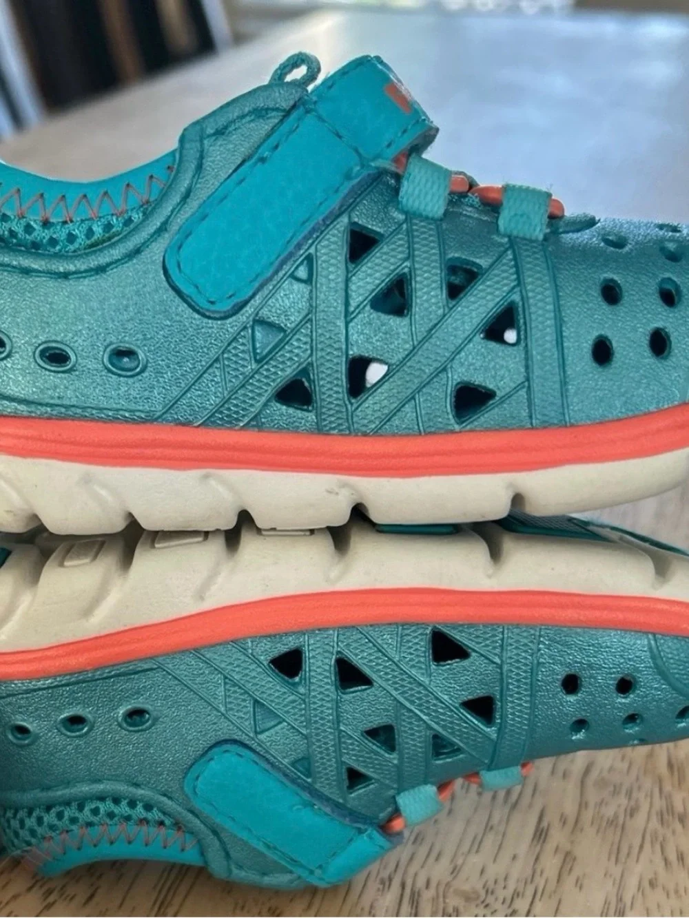 Made Play by Stride Rite Water Shoes, Glently used, Size 5.5, Turquoise.